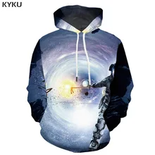 KYKU Brand Astronaut Sweatshirts men Galaxy Hooded Casual Space Hoody Anime Earth Hoodes 3d Nebula Hoodie Print undefined