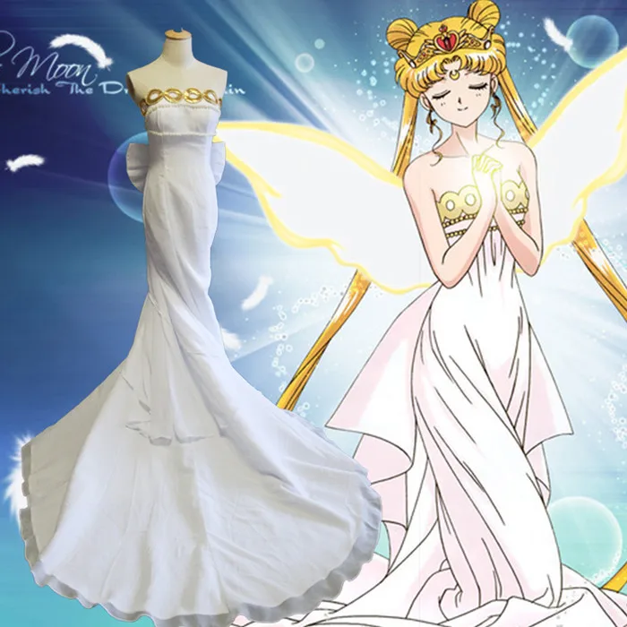 Sailor Moon Princess Serenity Tsukino Usagi Dress Cosplay Costume Gown 