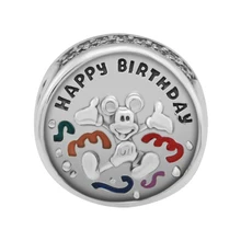 Очаровательные браслеты с мышкой на день рождения, европейские браслеты, 925 пробы, Серебряные Оригинальные бусины, сделай сам, изготовление ювелирных изделий для женщин, Berloque