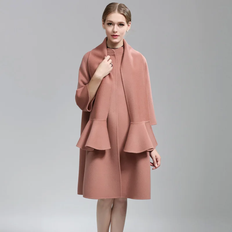 Wool Blend Coat Women Cashmere Winter Female Long Luxury Coats Woman