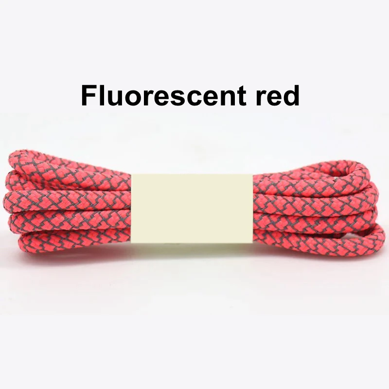 Fluorescent red 1 пара 3M Светоотражающие Шнурки Кроссовки круглые шнурки для детей и взрослых Спорт на открытом воздухе шнурки струны Длина 100 120 140 160 см YD-4 - Цвет: Fluorescent red