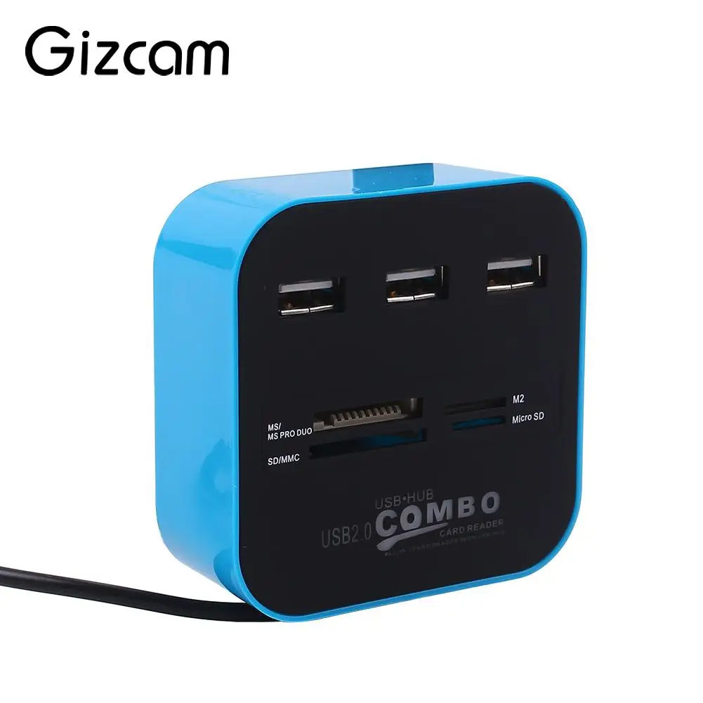 

All in 1 USB 2.0 Multi Card Reader SD TF M2 MS Combo Hub High Speed For PC