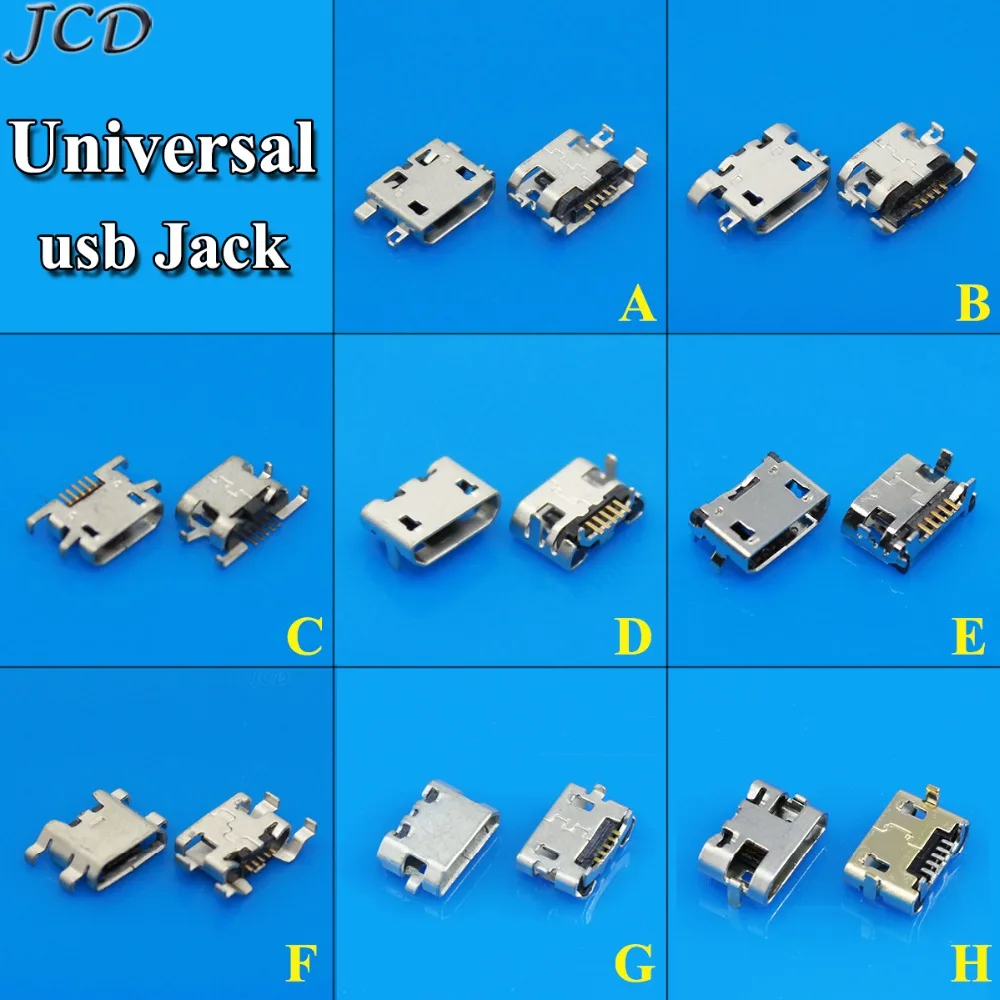 

JCD Universal Micro USB DC Jack Connector power Tail Charging socket female plug for ZTE for Lenovo Mobile Phone Tablet 5Pin