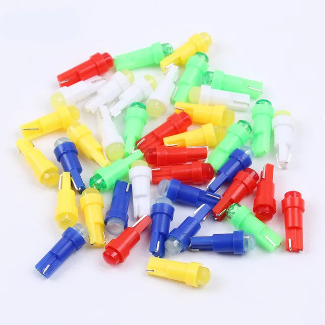 

1pc T5 led Bulb COB SMD W1.2W Lamp Car Interior Dashboard Gauge Instrument DC 12V 6000K White Green Red Blue Yellow 3000K