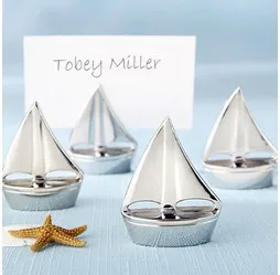 

Wedding favor - 50pcs/lot sailing shape WEDDING place card/photo holder with clear card