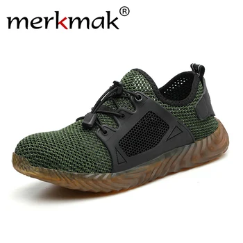 

Dropshipping Indestructible Men Shoes And Women Steel Toe Air Safety Boots Puncture-Proof Work Sneakers Breathable Safety Shoes