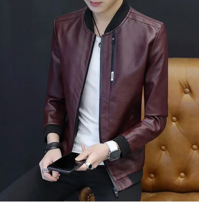Mr.nut Men's leather jacket men's 2019 new popular Korean version of slim clothes