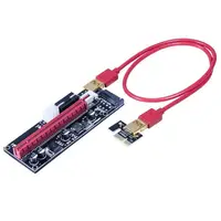 ל usb VER009S 2-Pack PCI-E 16x ל 1X Powered Riser מתאם אחרונות כרטיס עם 4pin, SATA ו- כרטיס גרפי 6pin ממשק - 60 ס"מ USB ​​3. (2)