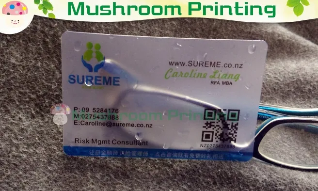 Пластиковый прозрачный ПВХ визитная карточка односторонний печать-матовые лица 0,36 мм толщина 200 карт на имя