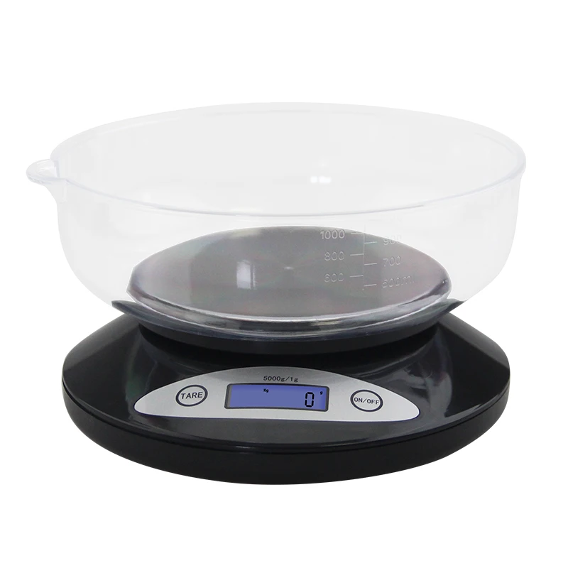 5000g*1g Digital Kitchen Scale Electronic Balance Bowl LCD Tea Food