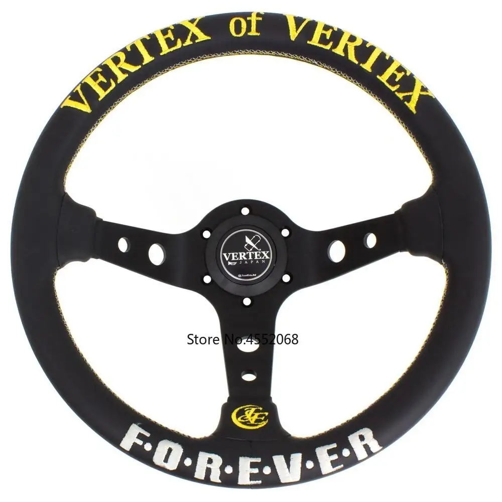 13 дюймов VERTEX FOREVER JDM Гоночный черный руль из натуральной кожи