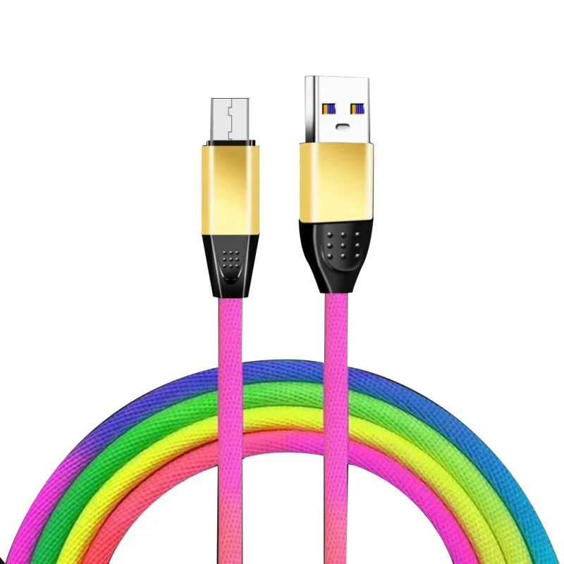 

Usb Mobile Phone Cable for Xiaomi Rainbow Charger Data Cable Micro USB Type C Cable Charging Cables for USB Type-C Devices Cord