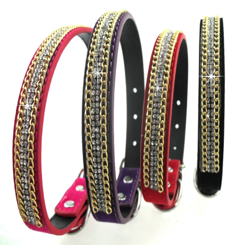 

Delicate Shiny Rhinestone Flocking Pet Dog Collar Dog Chain Dog Neck Circle Pet Dog Supplies