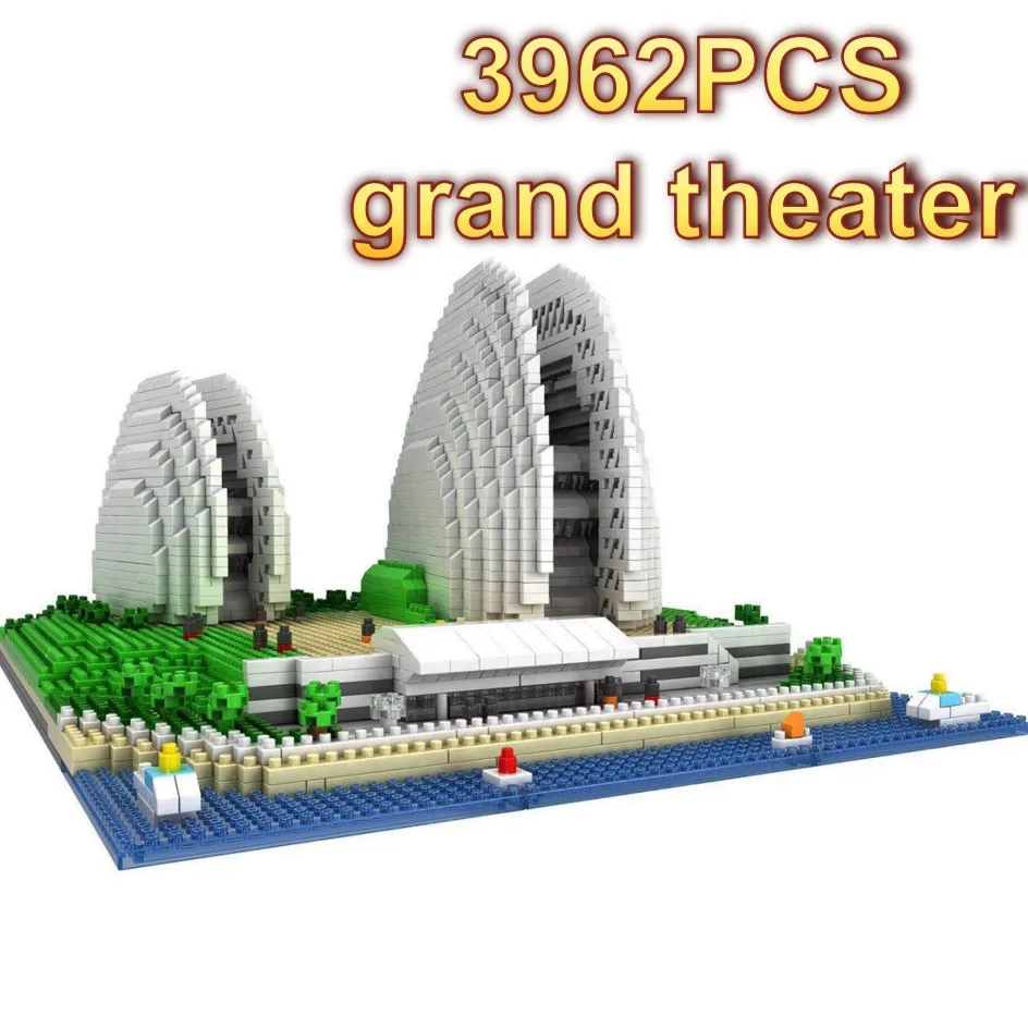 

DIY Architecture Legoed City set Grand Theater Building Blocks Children Toys Educational 3D Model Bricks Kids Gifts