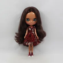B8 телесного цвета Блит куклы, темные волосы, черная кожа завод куклы, кукла подходит для DIY Изменить BJD игрушка для Обувь для девочек 888