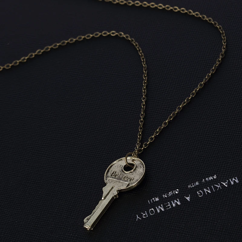 Модное винтажное ожерелье с подвеской в виде ключей с двойным буквенным принтом, Вдохновляющие подвески, ювелирные изделия для мужчин и женщин, подарки