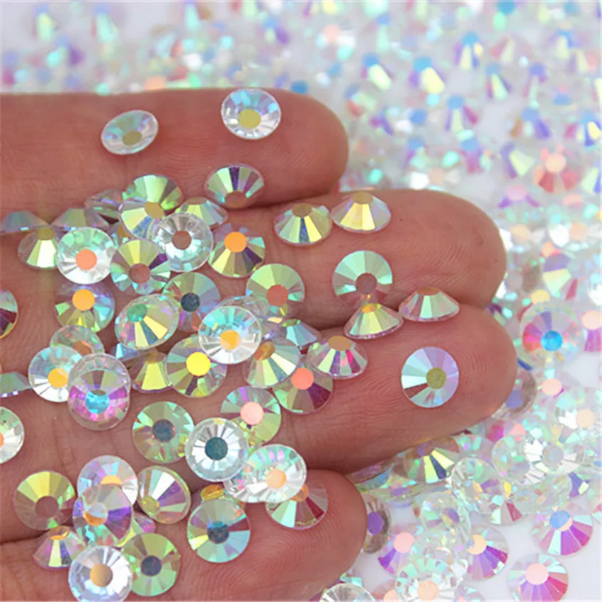 

Cong Shao Mix Sizes Transparent Stone SS6-SS20 Glass Gem Clear AB 3D Nail Rhinestones,1440Pcs Flat Back Non Hotfix Crystal 8Y66G