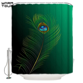

WARMTOUR Shower Curtain Feather Of Creative Art Waterproof Shower Curtain Bathroom Decor