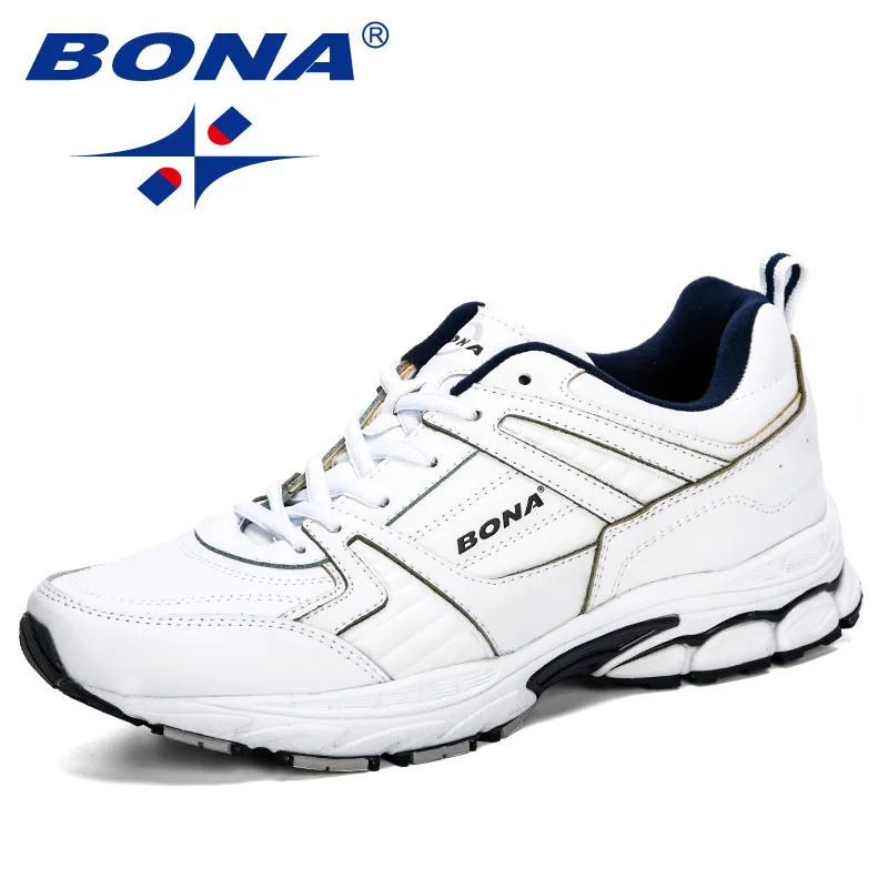 BONA/Новинка года; дизайнерская обувь; chaussure homme; уличная Мужская обувь для бега; кожаные кроссовки; Мужская Спортивная обувь; мужские кроссовки для бега и бега