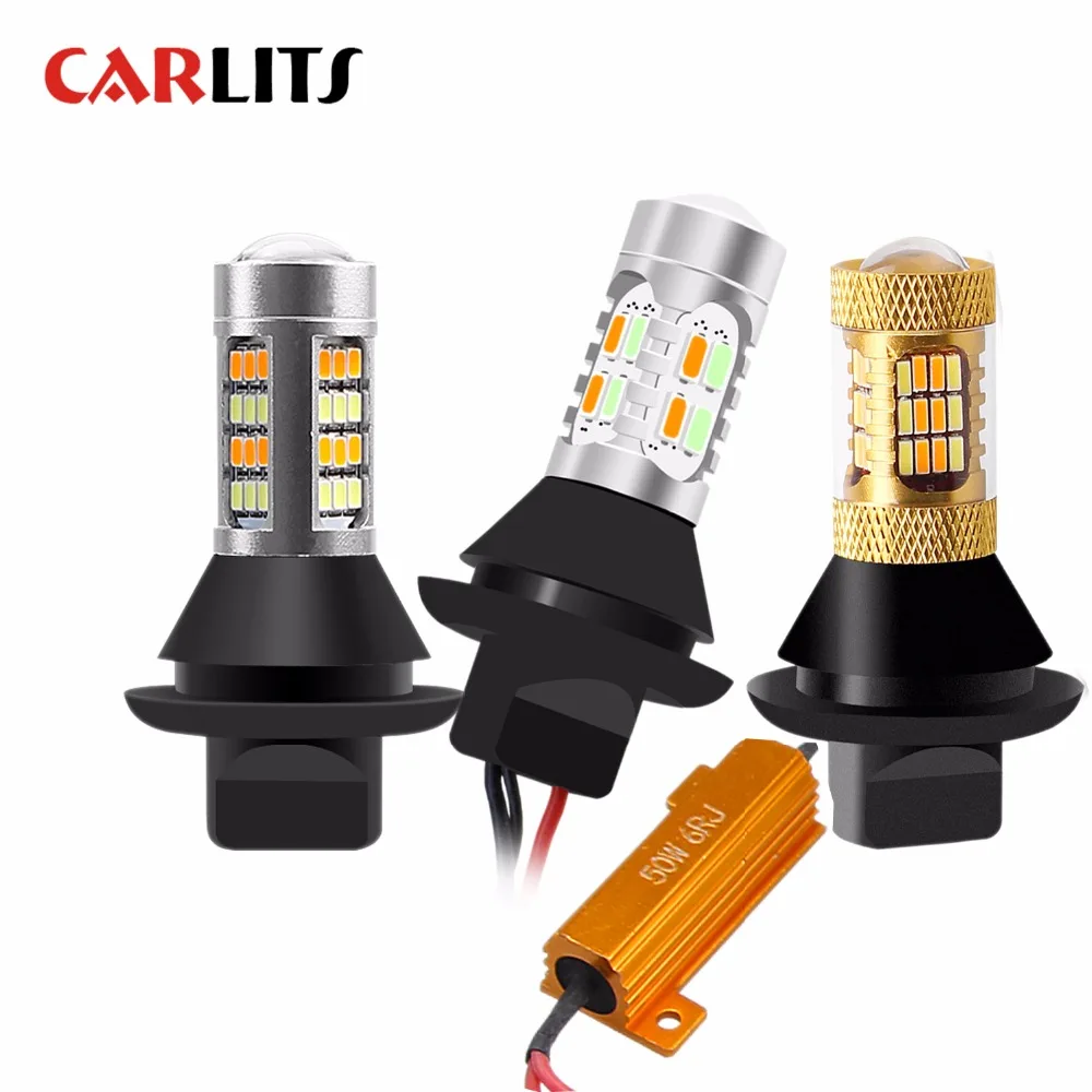 2 шт. Bau15s 1156 двухцветный указатель поворота DRL 2835SMD белый/янтарно-желтый + без