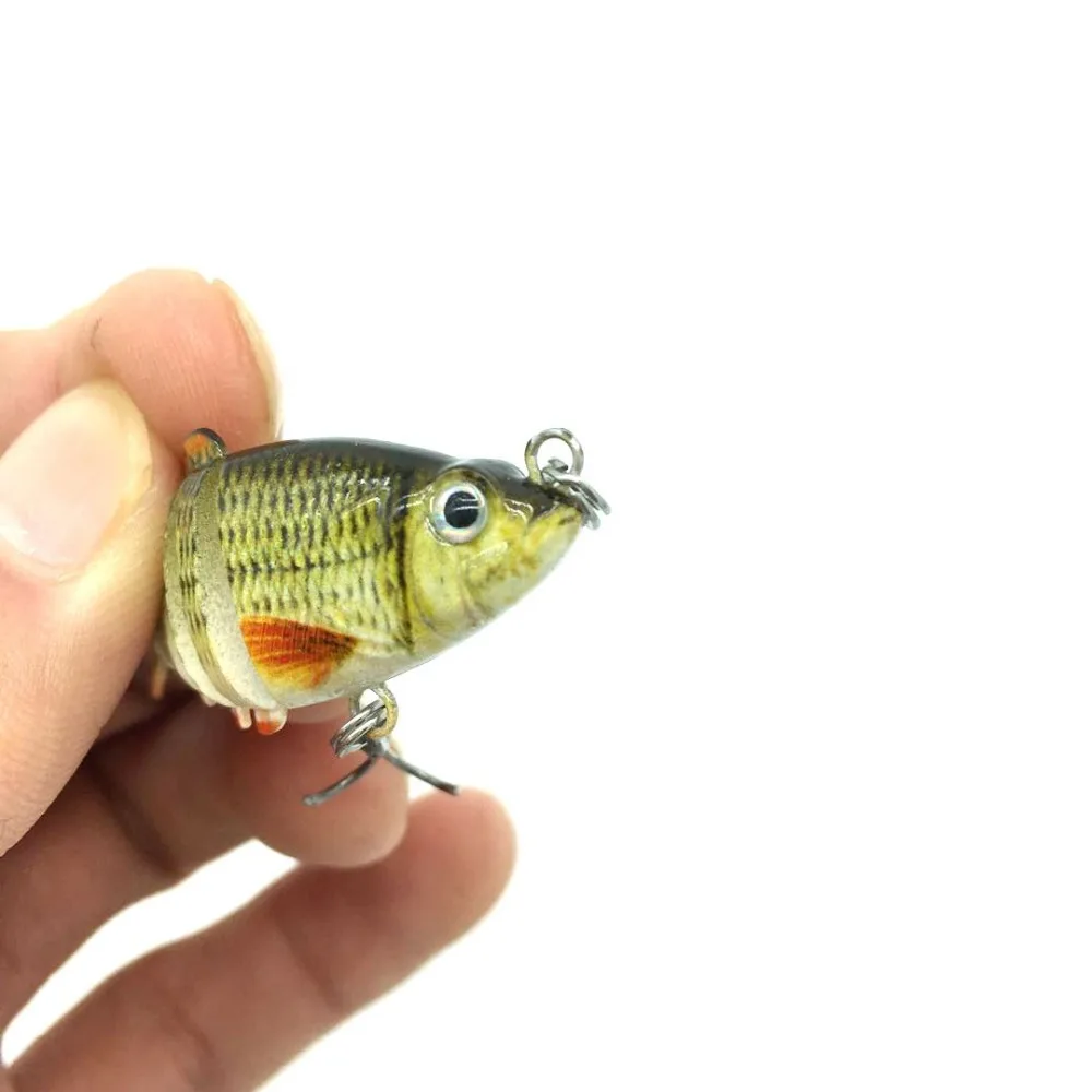 Sahte Yemler 1 piezas 5 CM 2,5G Mini señuelo de pesca Swimbait Grankbait cebo duro Multi articulado señuelo falso cebo articulos De Pesca