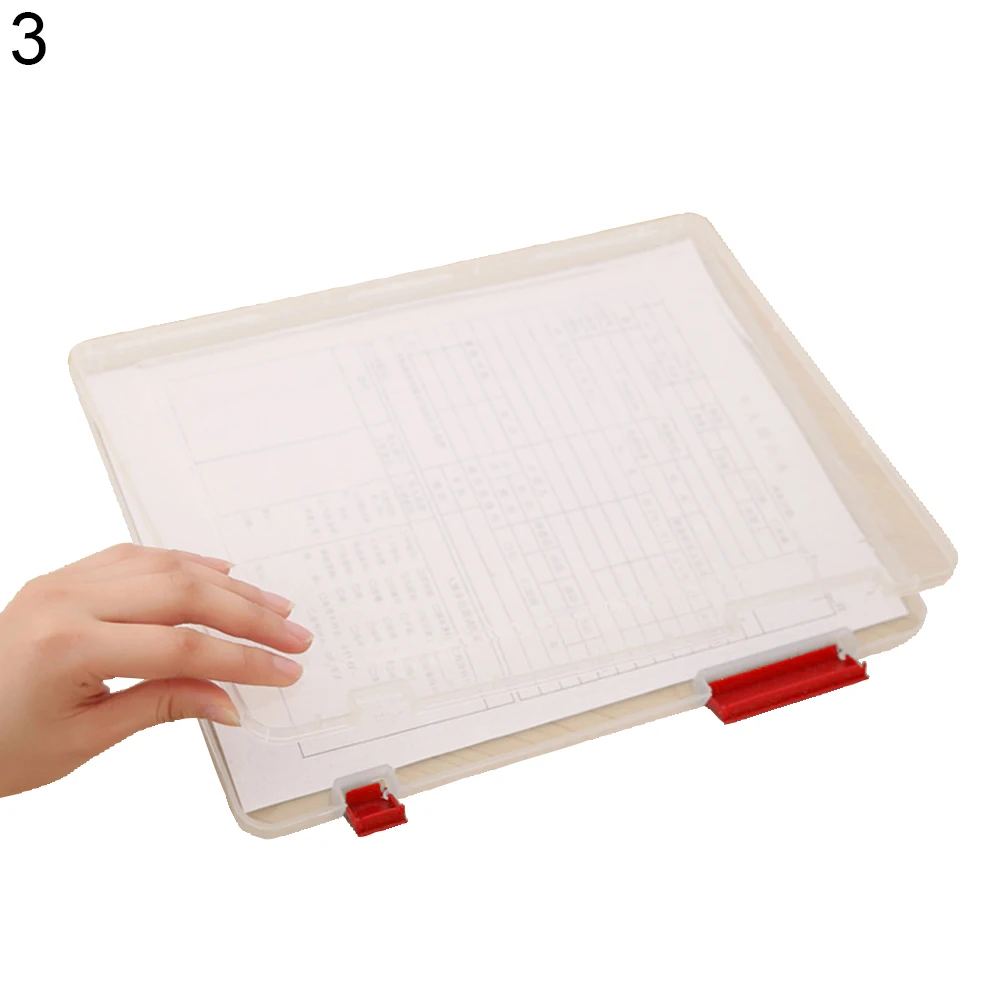 Durable Transparent Storage Box Clear Plastic Document Paper Filling Case A4 File Box