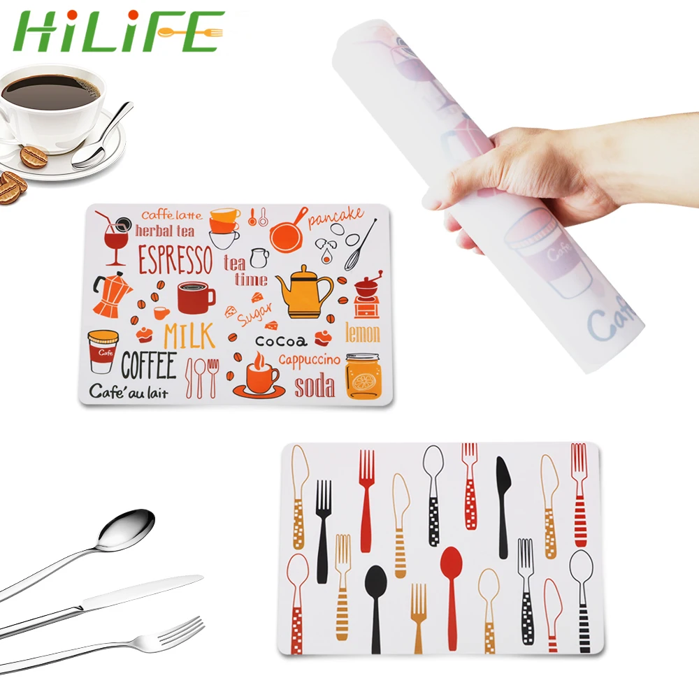 

HILIFE Kitchen Bowl Mat Dining Table Mat Tableware Pad Non-Slip Table Decoration Heat-insulated Printed Waterproof