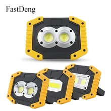COB Перезаряжаемые работы лампы Светодиодный прожектор светильник 20 Вт зарядка через usb Портативный поиск светильник аварийного Фонари светильник Светодиодный прожектор светильник Применение 18650 AA