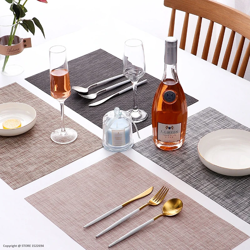 Table Mat Round Place-mats Heat-Resistant Stain Resistant Anti-Skid Washable Mat