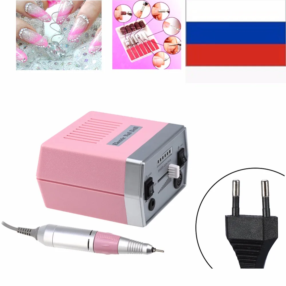 

Russian Buyer Oversea Electric Nail Art Drilling Pen Manicure Pedicure Tools Accessories Set Kit Pink EU Plug