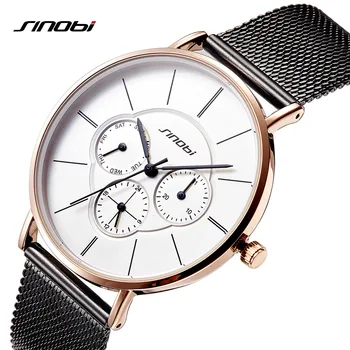 

Sinobi Women Multifunction Ultra Thin Creative Bracelets&Bangle Golden Watch Milan Mesh Casual Fashion Lady Quartz Watch Montre