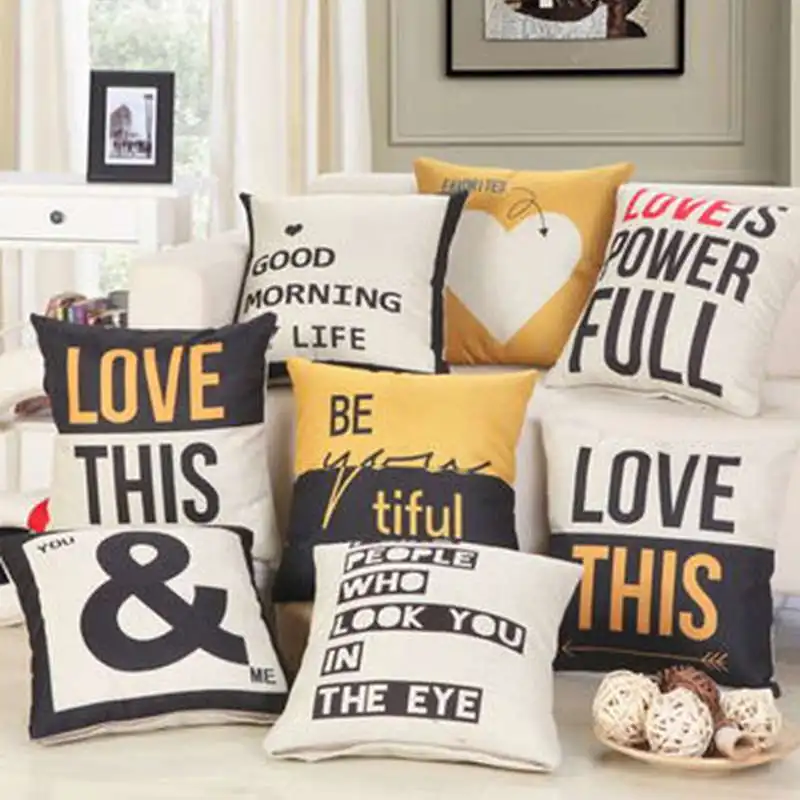 

Creative Comfortable Home Decorative Supplies Cotton Pillow Cushion Sunshine Love Letter Pillows