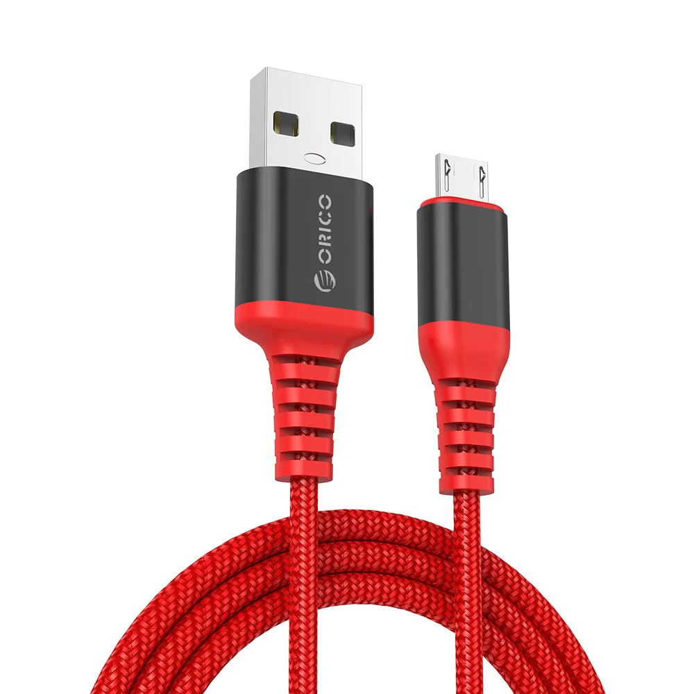 ORICO нейлоновый Micro USB кабель 1 м 3 фута 2,4 А Быстрая Зарядка Синхронизация данных USB кабель для samsung Xiaomi Android смартфон планшет зарядное устройство - Цвет: Красный
