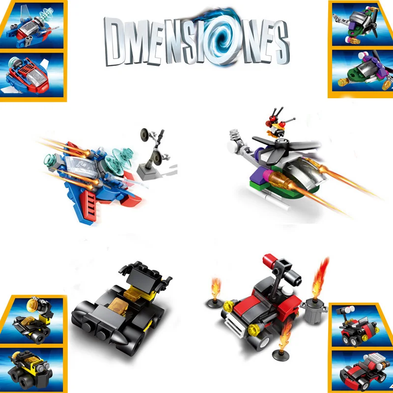 

DC comics super heroes 3in1 Chariot Batmobile fighter building block Superman Batman Joker Harley Quinn figures bricks toys