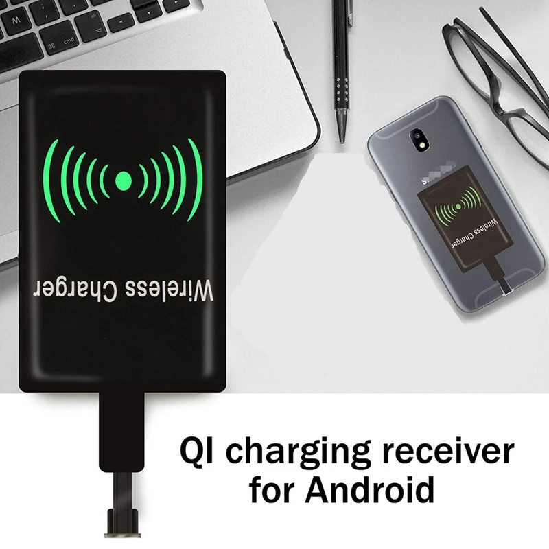 

QI Wireless Charger Receiver For iPhone X XS 7 6 8 Plus Universal Wireless Charging Receiver for Android Micro USB Type-c Phone