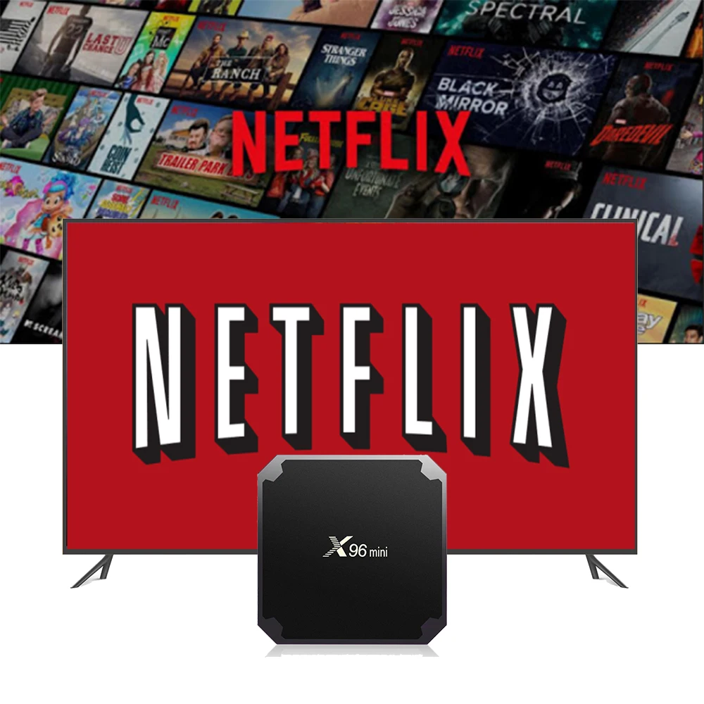 

X96 Mini Android 7.1 BOX with 1 year Netflix Normal account/1 year Spotify Premium work on all device set top box media player
