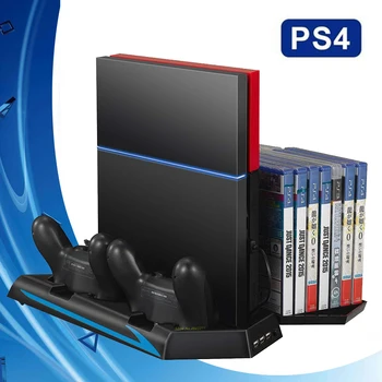 

PS 4 Vertical Stand Cooling Fan Cooler USB Charger Charging Dock Station Game Disc Storage 3 HUB Play Station 4 PS4 Accessories