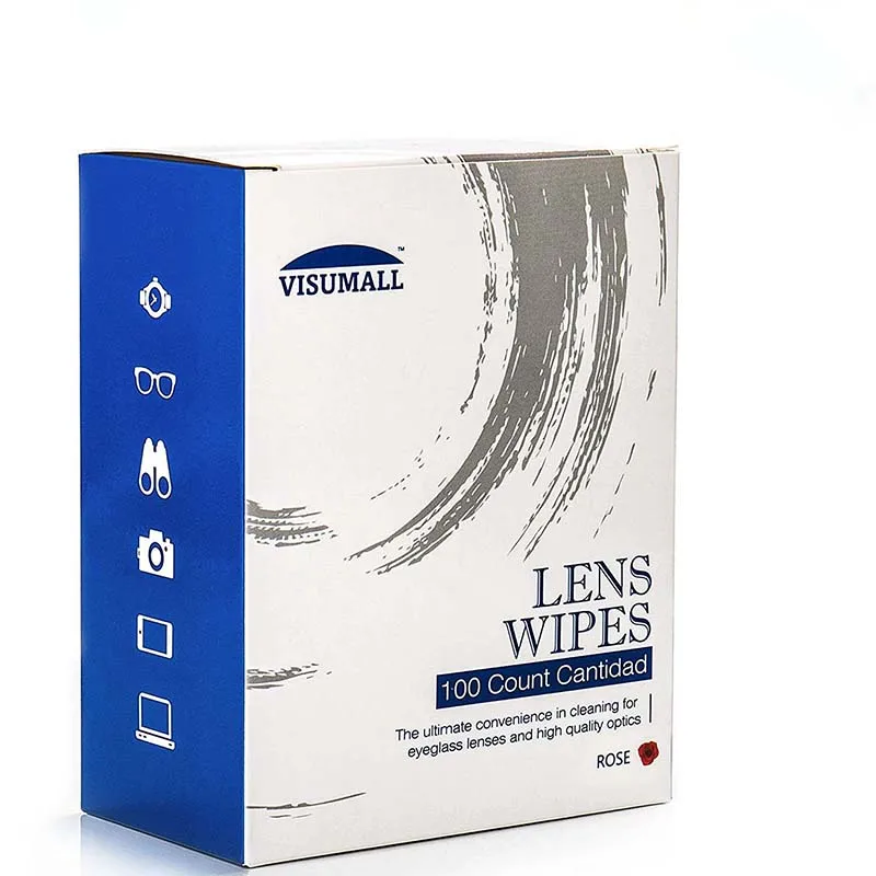 VISUMALL 100 counts ammonia free pre moistened eyeglass for camera