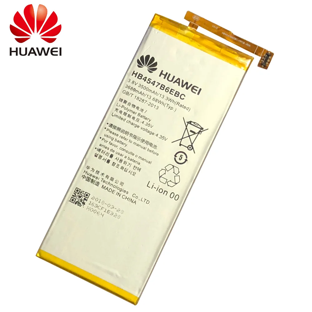 

Hua Wei Original Replacement Phone Battery HB4547B6EBC For Huawei Honor 6 Plus PE-TL20 PE-TL10 PE-CL00 PE-UL00 3500mAh