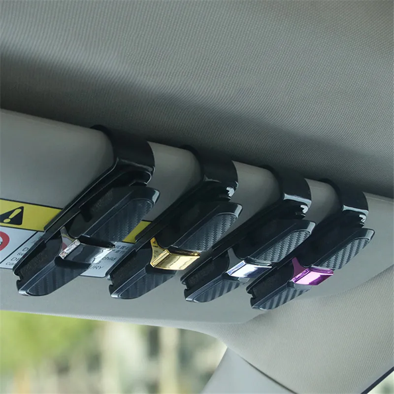 

Portable Auto Fastener Cip Car Eyeglasses Clip Ticket Card Clamp ABS Car VehiGlasses Cases Black Car Sun Visor Sunglasses Holder