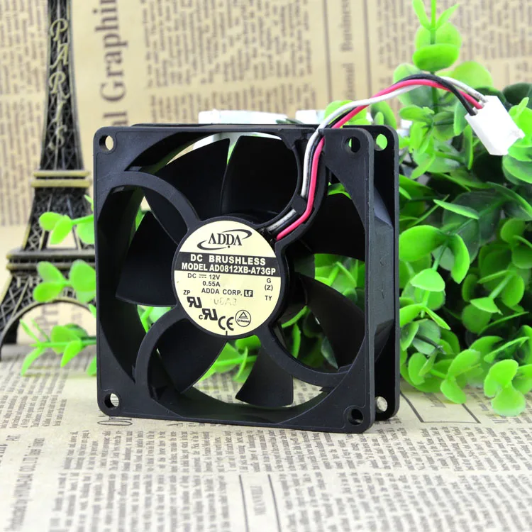 Original ADDA 8025 AD0812XB-A73GP DC12V 0.55A 80 * 25MM 8CM wind capacity fan | Компьютеры и офис