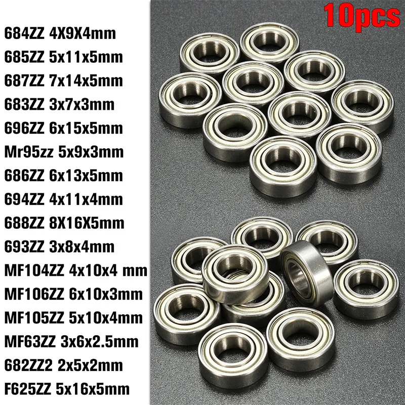10 шт. 684ZZ подшипник 4*9*4 мм миниатюрные шариковые подшипники 684 ZZ 618/4ZZ хобби Emax двигатель Квадрокоптер L-940ZZ подшипник