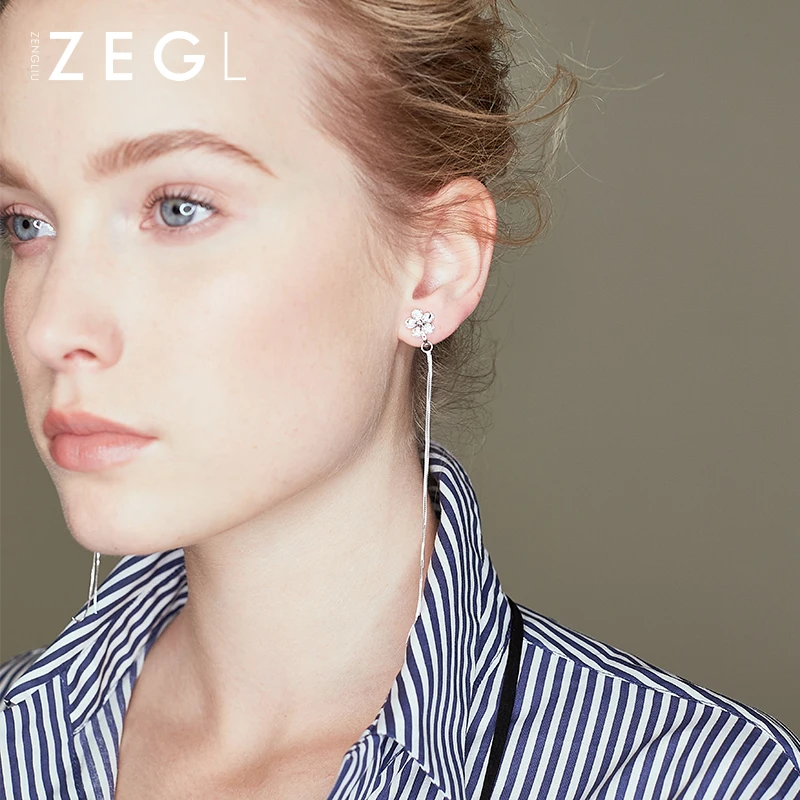ZEGL пирсинг для круглого лица клипсы ушей женщин длинные темпераментные