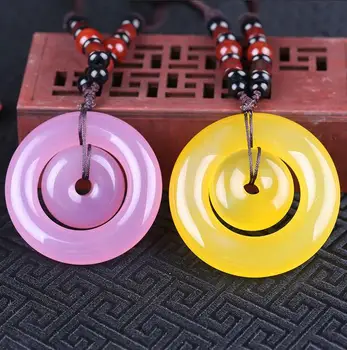 

Chalcedony Necklace Pendant Hand Carved Lucky Blessing Necklace Pendant Fine Jewelry