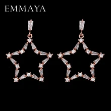 EMMAYA подарок на каникулы модные ювелирные изделия с фианитами Роза заявка на цвет золота пятиконечная звезда серьги гвоздики для друга свадьбы