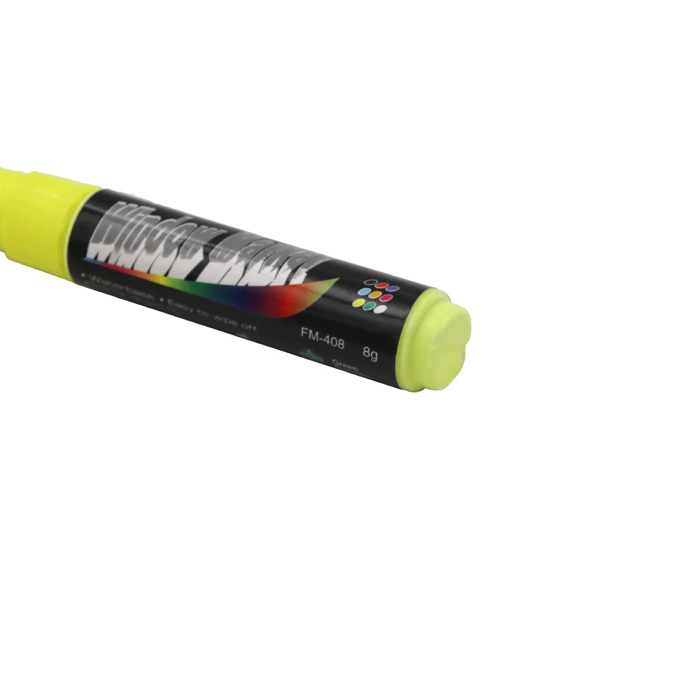 Flashcolor 8 мм желтый плоский НИБ хайлайтер флуоресцентный Жидкий Мел маркер ручка для халкборда стикер, маркер лабле, окно, чашка