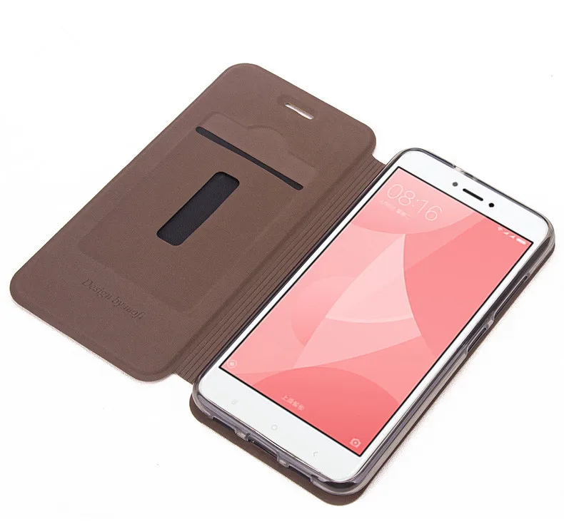 Mofi роскошный PU Флип кожаный чехол для Xiaomi Redmi 4 x подставка и держатель карт 4x5 0