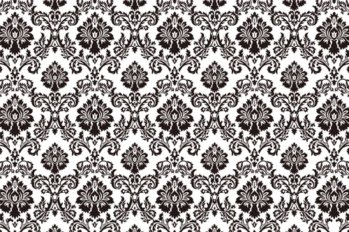 HUAYI Black Damask Wallpaper Art fabric Printed Newborn Photo Backdrops