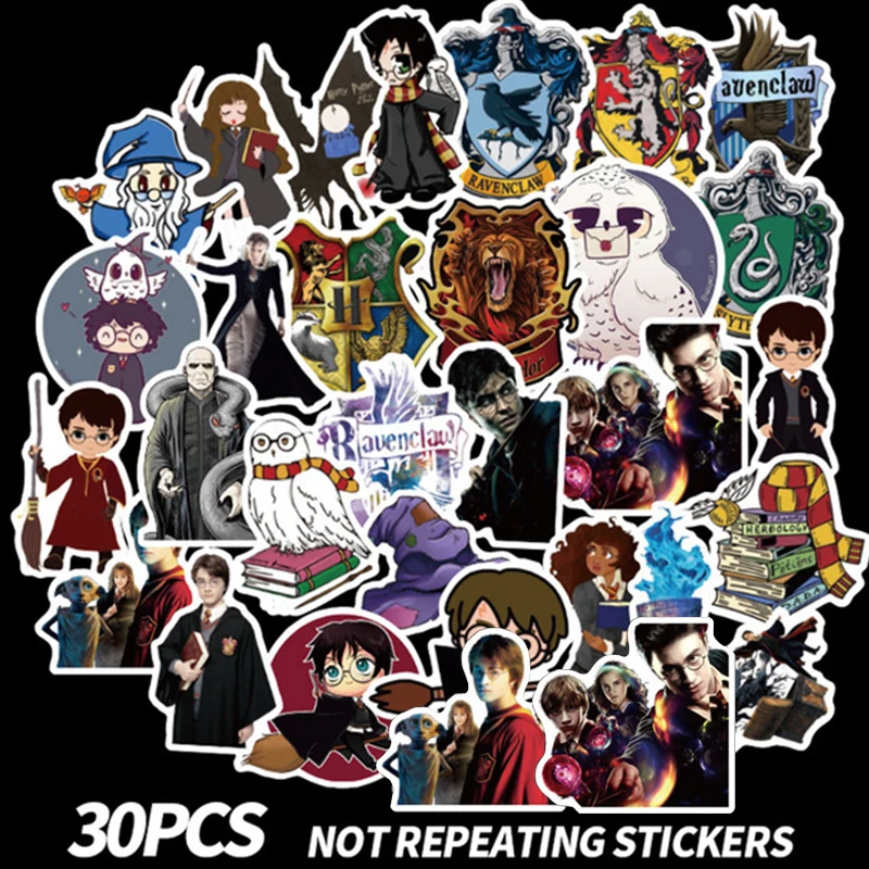

30pcs Harry Movie Creative Stickers Pack Harry Cartoon Image Waterproof Sticker On Laptop Skateboard Luggage Graffiti Toys Gifts