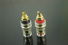 Transparent crystal copper gilded terminal senior posts AUDIO Binding posts 2pieces Free Shipping